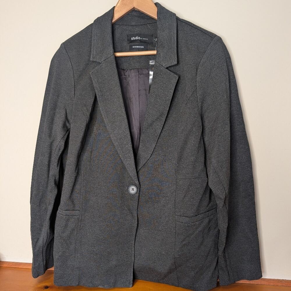 Studio by Torrid Ponte Blazer Charcoal Gray 1X (14-16) NWT